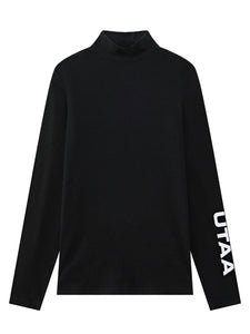 UTAA スライドバルクロゴタートルネックスリーブ ブラック : Women's