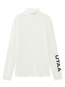 UTAA スライドバルクロゴタートルネックスリーブ ホワイト : Women's