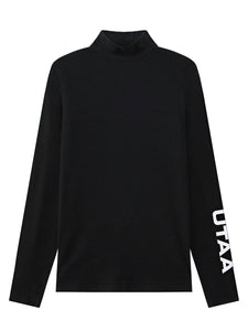 UTAA スライドバルクロゴタートルネックスリーブ ブラック : Men's