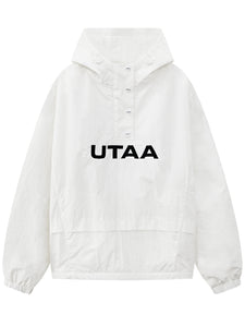 UTAA リングパンサーパディングハーフウィンドブレーカー ホワイト : Women's