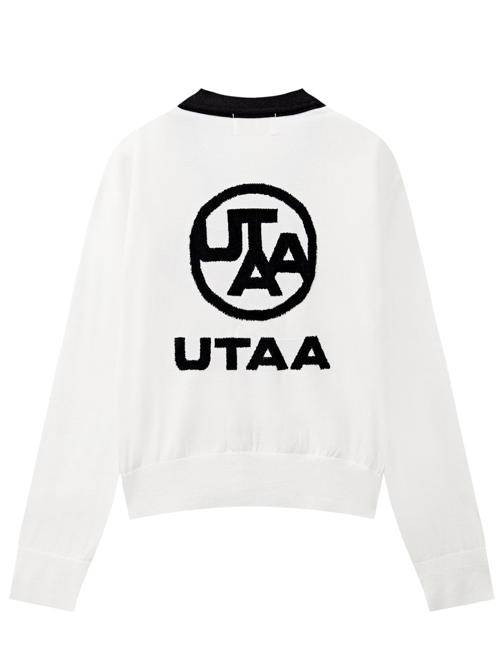 UTAA モノビッグエンブレムニットカーディガン ホワイト : Women's