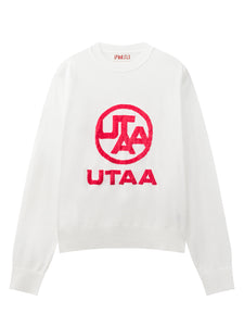 UTAA Chenilleビッグエンブレムニットプルオーバー ホワイト : Women's