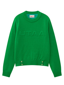 UTAA アイシングカラーエンボスニットプルオーバー (女性用) グリーン