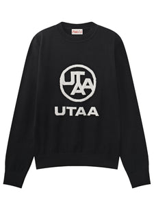 UTAA Chenilleビッグエンブレムニットプルオーバー ブラック : Men's