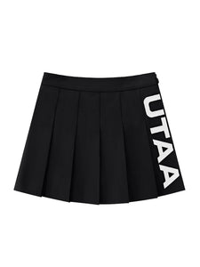 UTAA スライドバルクロゴプリーツスカート ブラック