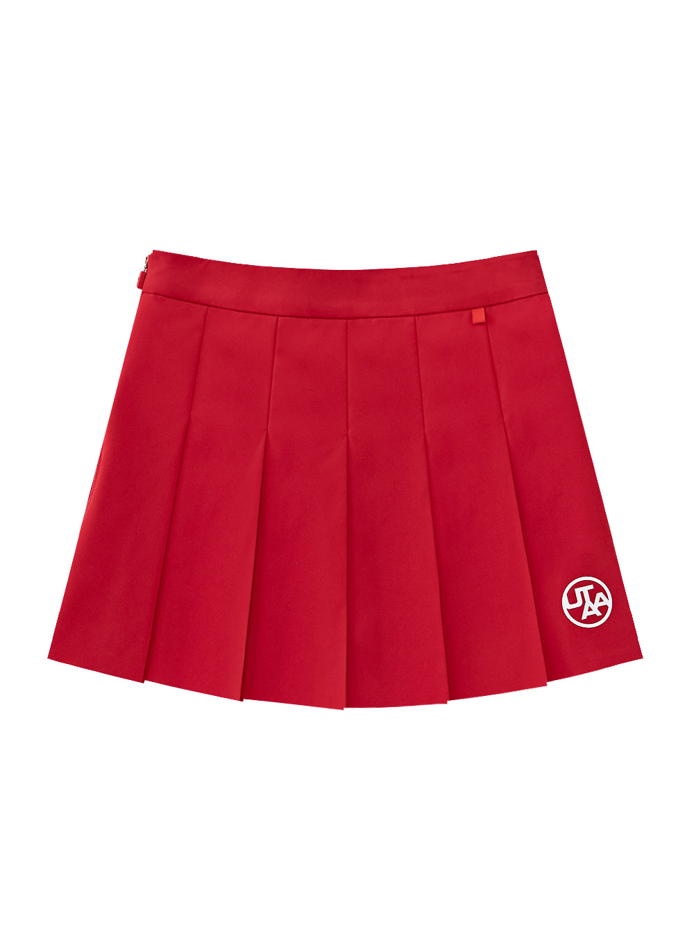 UTAA スライドバルクロゴプリーツスカート レッド
