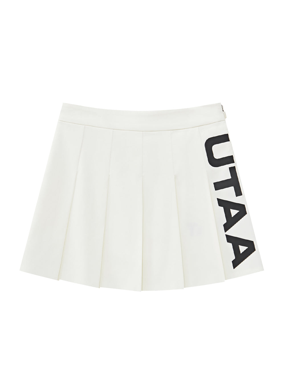UTAA スライドバルクロゴプリーツスカート ホワイト