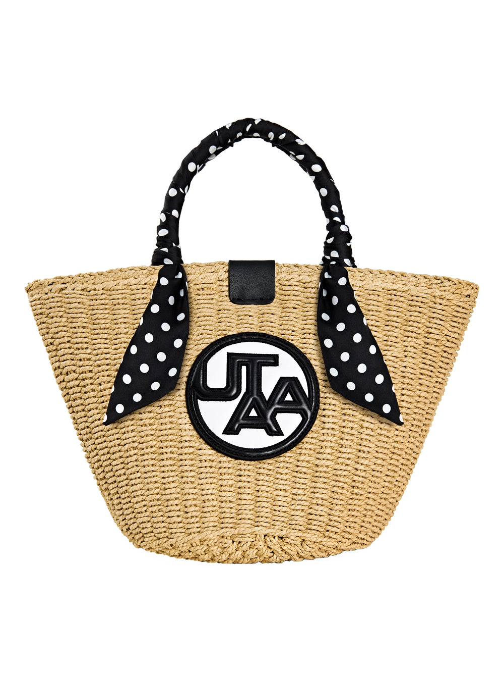 UTAA ドルチェクラシックドットScarfRaffiaトートバッグ : Women's