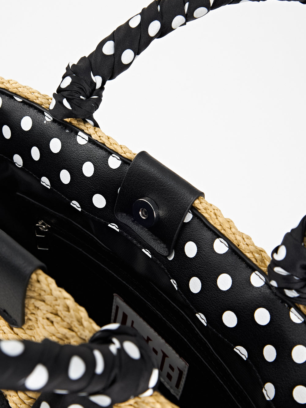 UTAA ドルチェクラシックドットScarfRaffiaトートバッグ : Women's