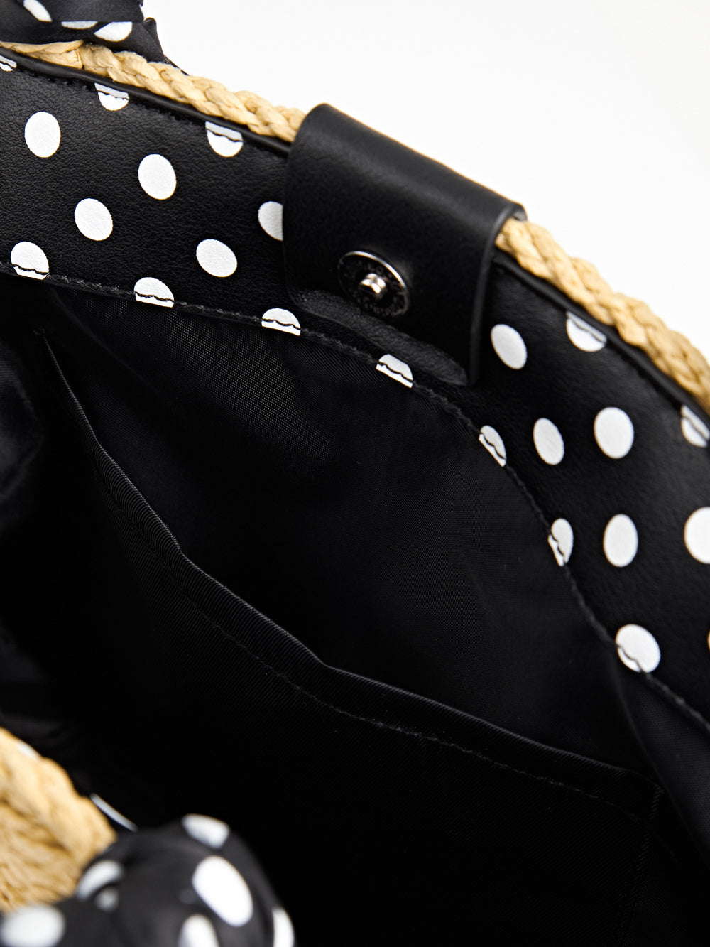 UTAA ドルチェクラシックドットScarfRaffiaトートバッグ : Women's