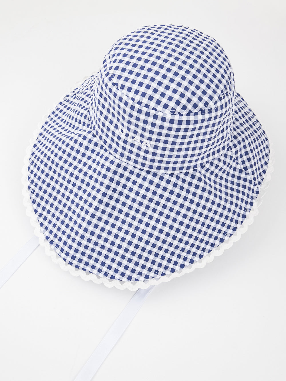 オーシャンチェックフリルレースバケットハット