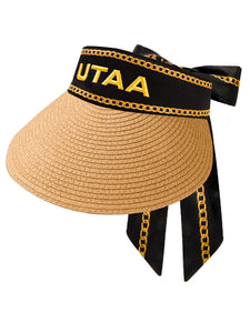 UTAA ゴールドチェーンバロックワイドBrimバイザー : Women's