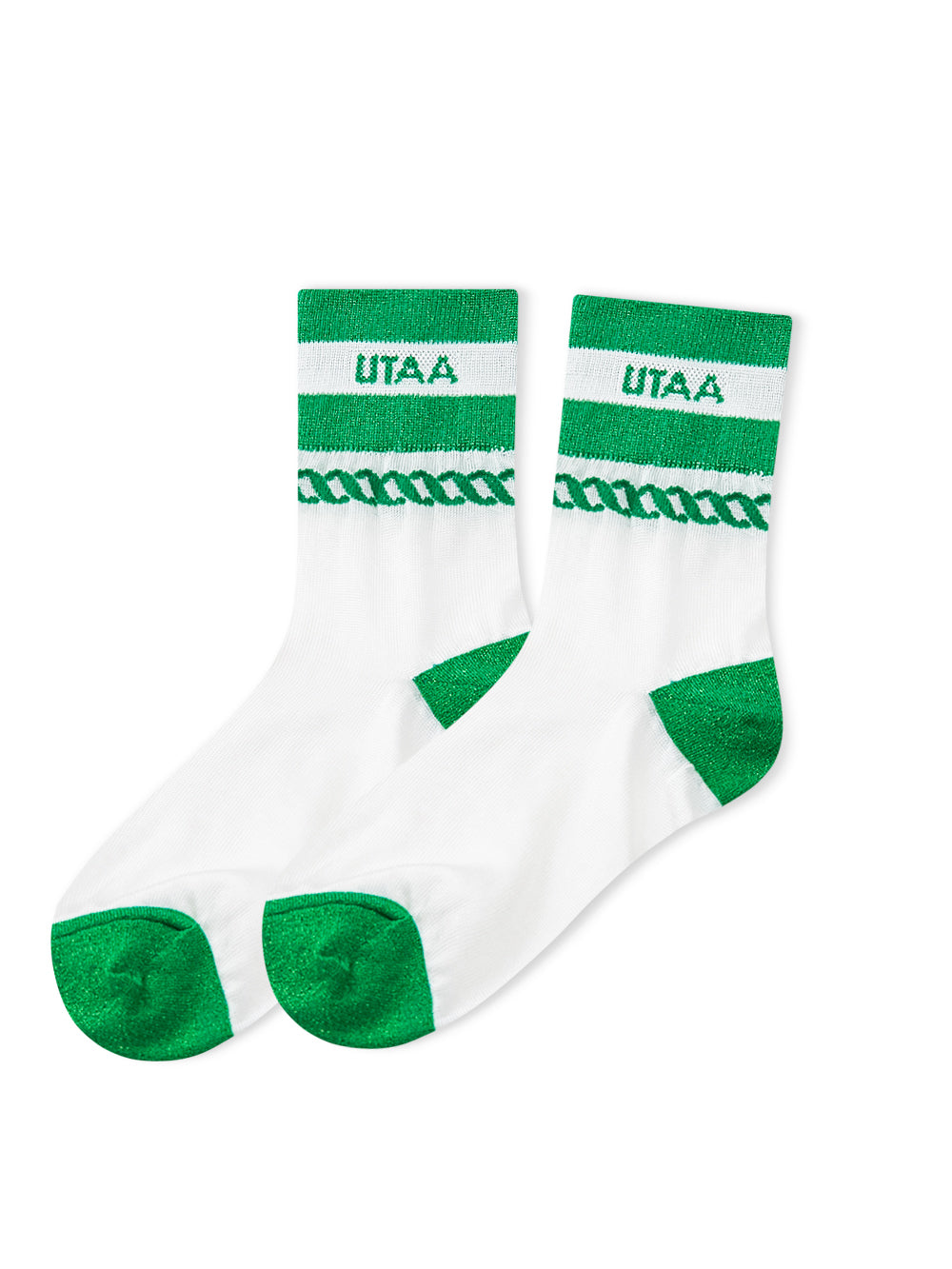 UTAA ScudoGlintロゴメッシュソックス グリーン : Women's