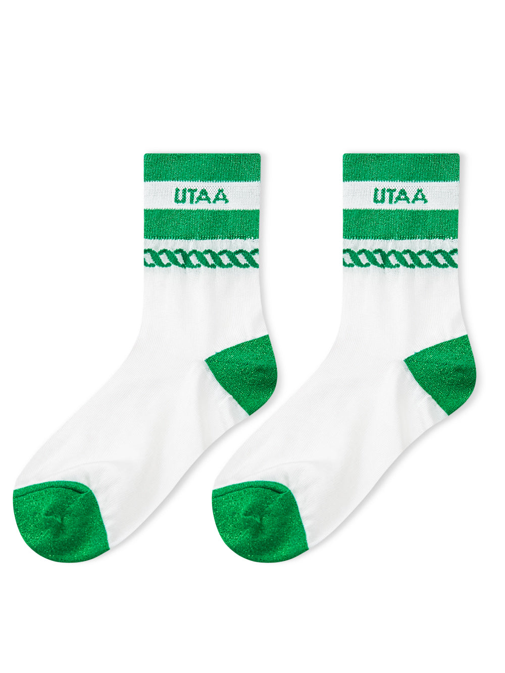 UTAA ScudoGlintロゴメッシュソックス グリーン : Women's