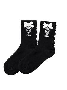 UTAA パンサーRuffleレースソックス ブラック : Women's