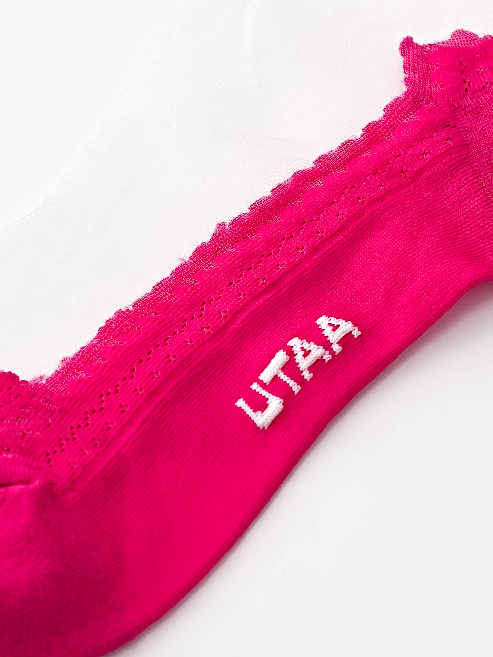 UTAA Wrinkleレースカラーメッシュソックス ピンク : Women's