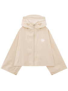 UTAA ボールドロゴHoodiePonchoRaincoat ベージュ : Women's