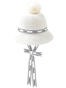 UTAA TypoストラップSnowballニットバケットハット ホワイト : Women's