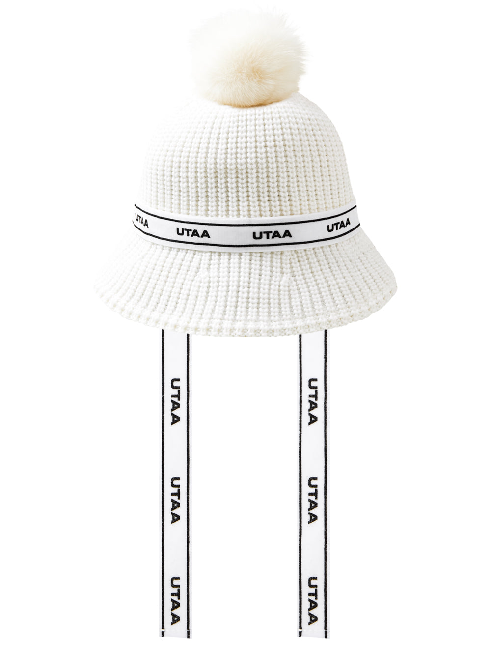 UTAA TypoストラップSnowballニットバケットハット ホワイト : Women's