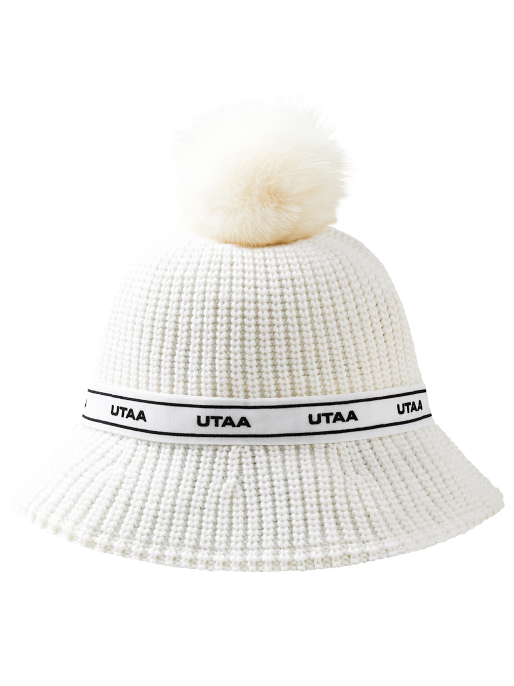 UTAA TypoストラップSnowballニットバケットハット ホワイト : Women's