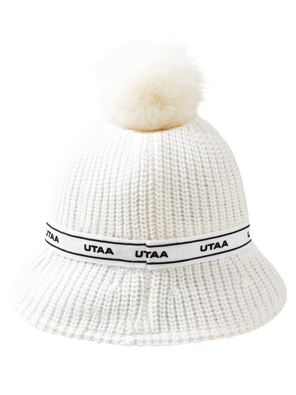 UTAA TypoストラップSnowballニットバケットハット ホワイト : Women's