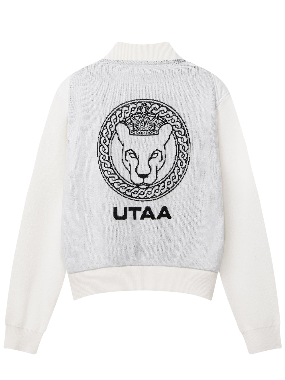 UTAA キルティングStitchニットミックスパディングジャンパー ホワイト : Women's
