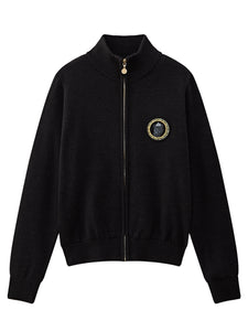 UTAA ギルトリングパンサーWappenニットZip-up ブラック : Women's
