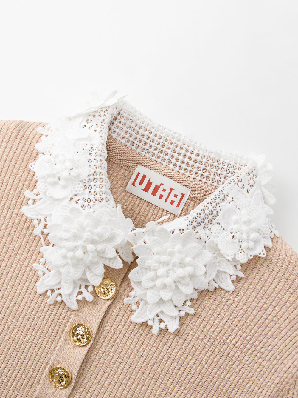UTAA ドゥカットフローラルレースPKニットスリーブ ベジュー : Women's