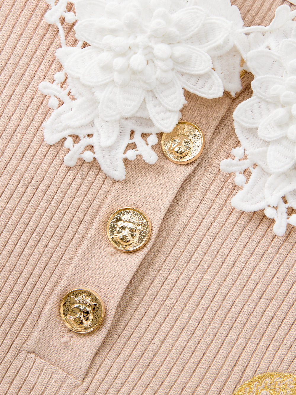 UTAA ドゥカットフローラルレースPKニットスリーブ ベジュー : Women's