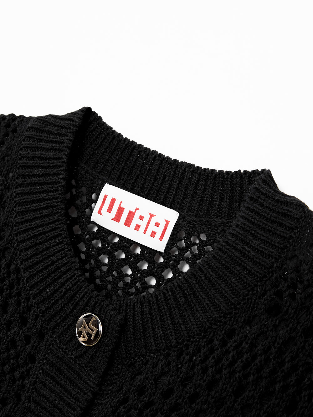 UTAA クロシェパンチングMotifニットカーディガン ブラック : Women's