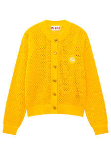 UTAA クロシェパンチングMotifニットカーディガン イエロー : Women's