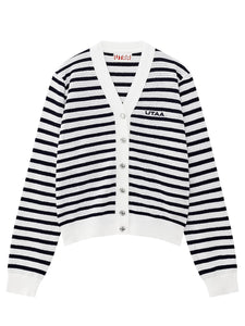 UTAA クロシェScalesシルバリーニットカーディガン : Women's