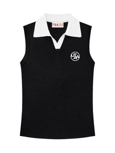 UTAA Currentリブオープンネックスリーブレスニット : Women's