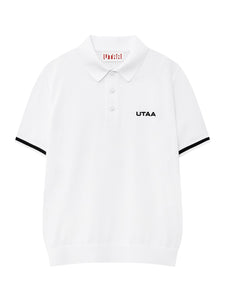UTAA デュアルラインバックオープンワークPKニット ホワイト : Women's