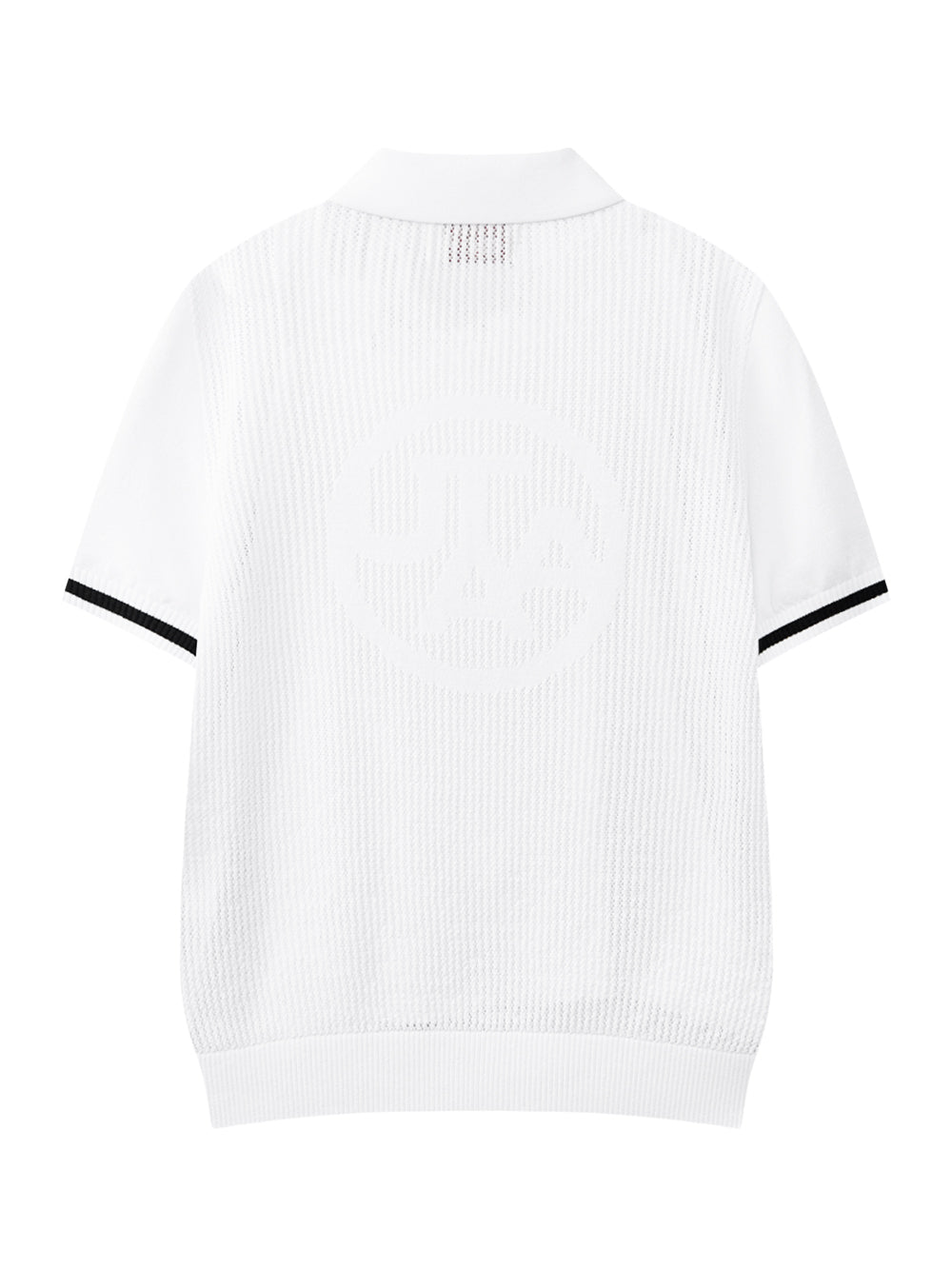 UTAA デュアルラインバックオープンワークPKニット ホワイト : Women's