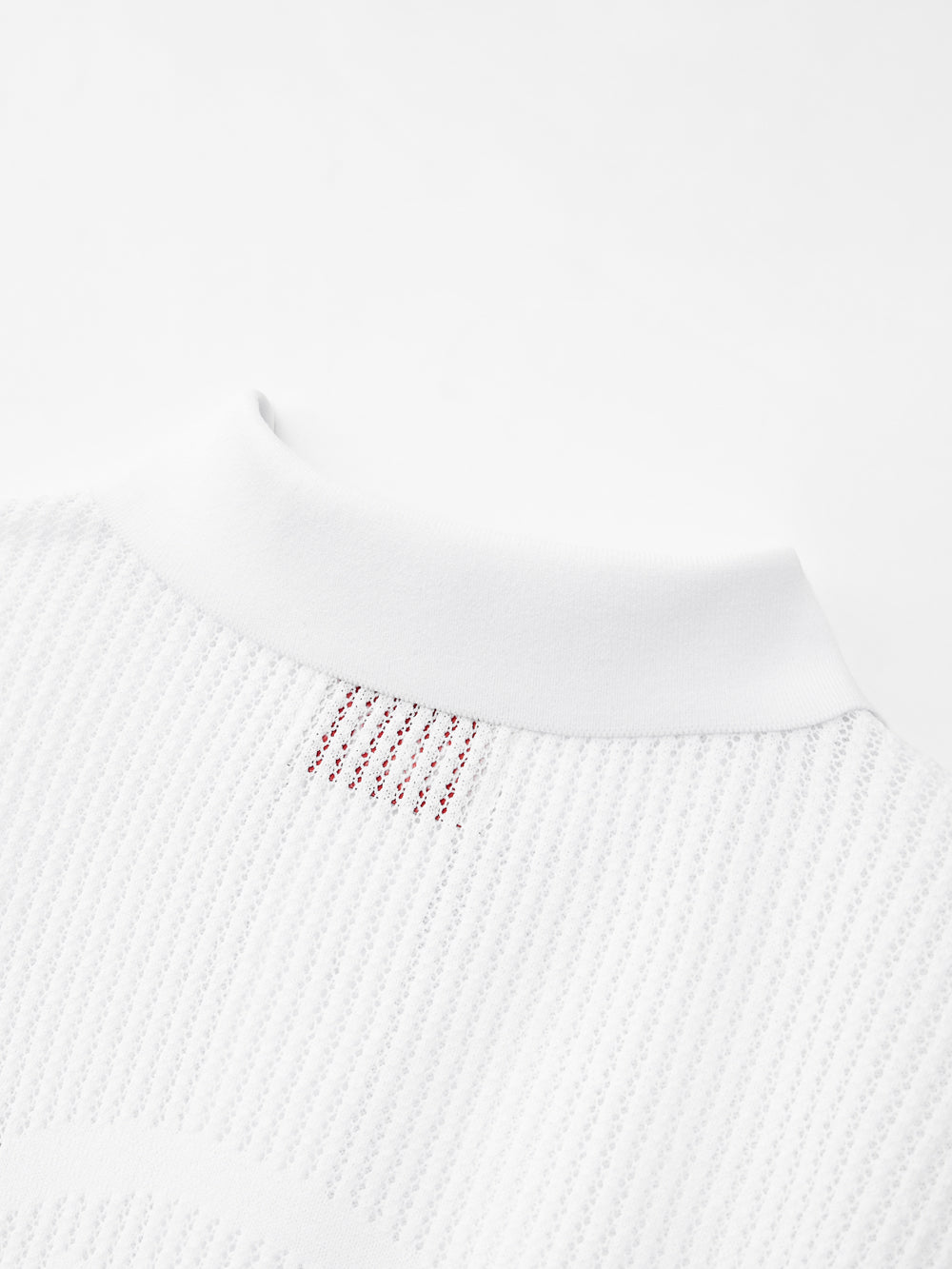 UTAA デュアルラインバックオープンワークPKニット ホワイト : Women's