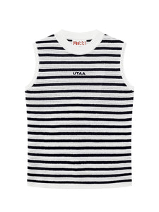 UTAA クロシェScalesシルバリースリーブレスニット : Women's