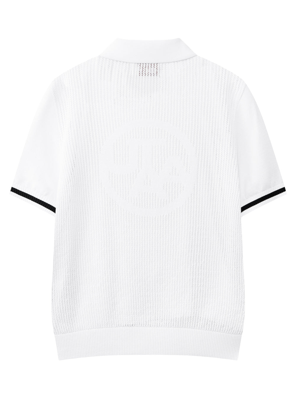 UTAA デュアルラインバックオープンワークPKニット ホワイト : Men's