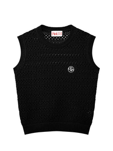 UTAA クロシェパンチングMotifスリーブレスニット ブラック : Women's