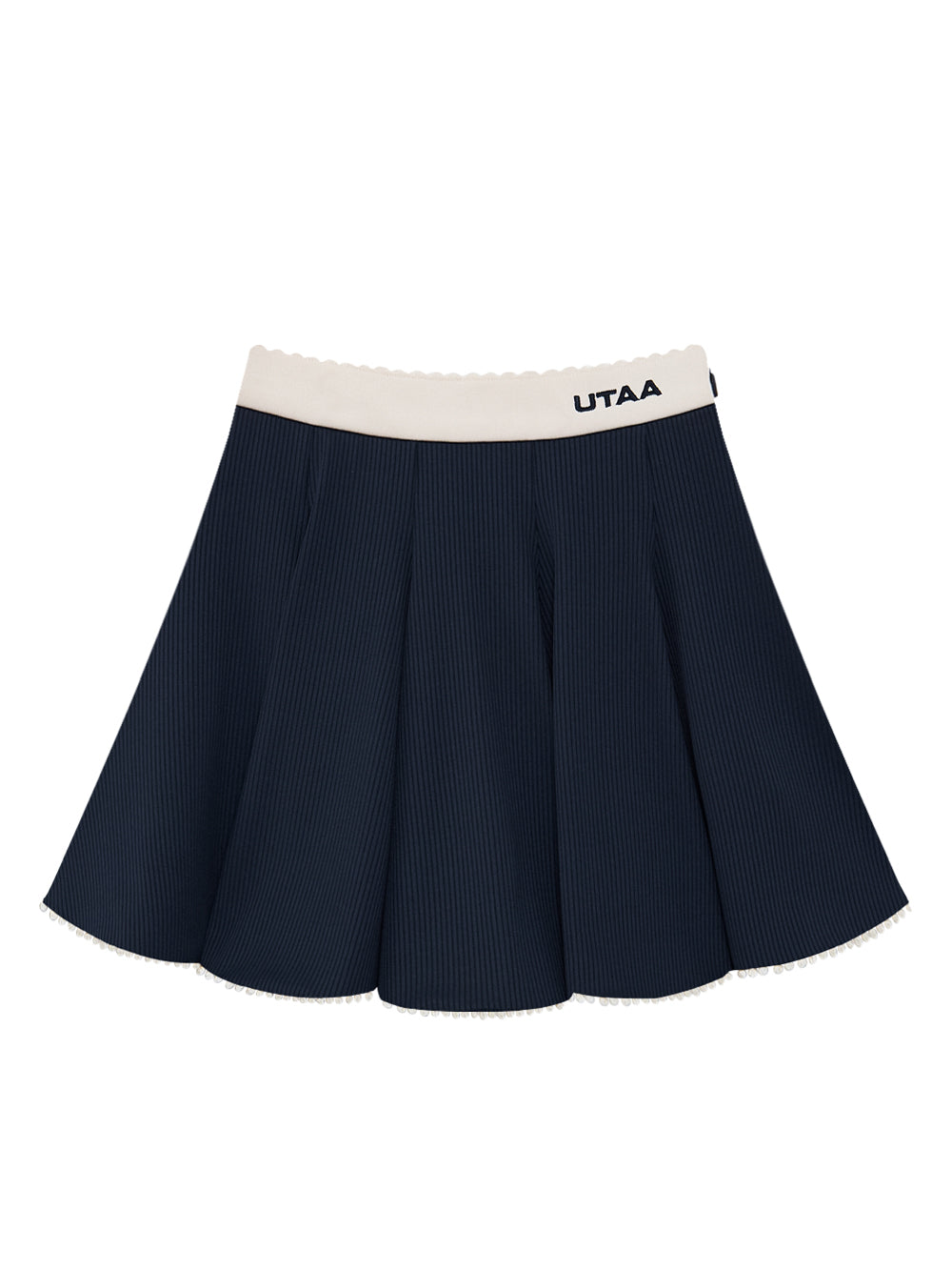 ユタ カシャカラーブロックフレアスカート