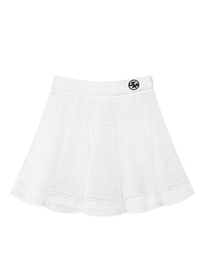 ユタ かぎ針編みパンチングレースフレアスカート