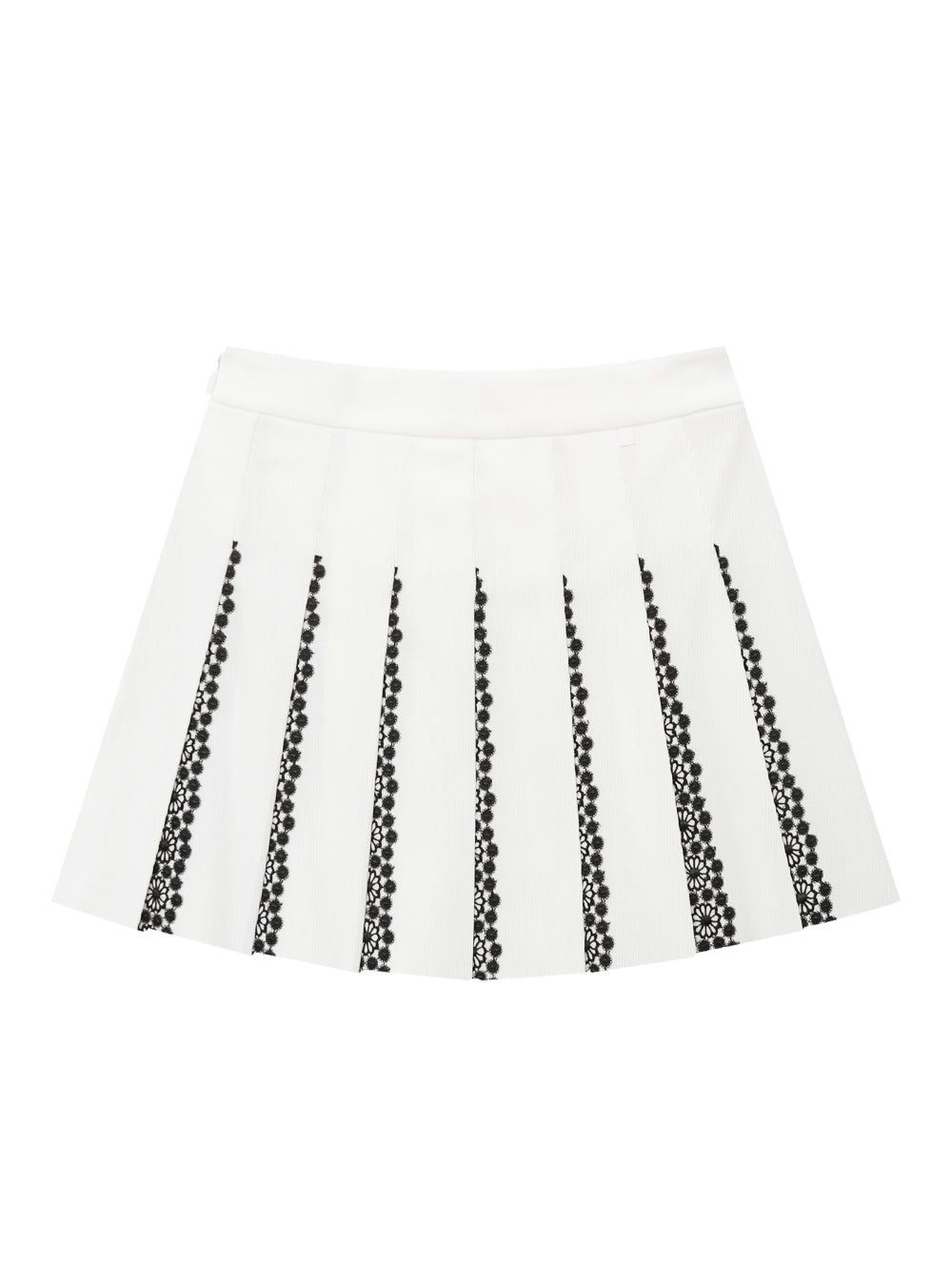 UTAA セーラーレースTrimmingプリーツスカート ホワイト : Women's
