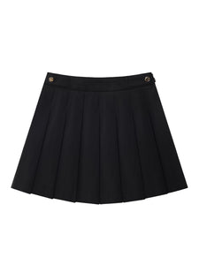 UTAA ヒドゥンギルトスローガンプリーツスカート ブラック : Women's