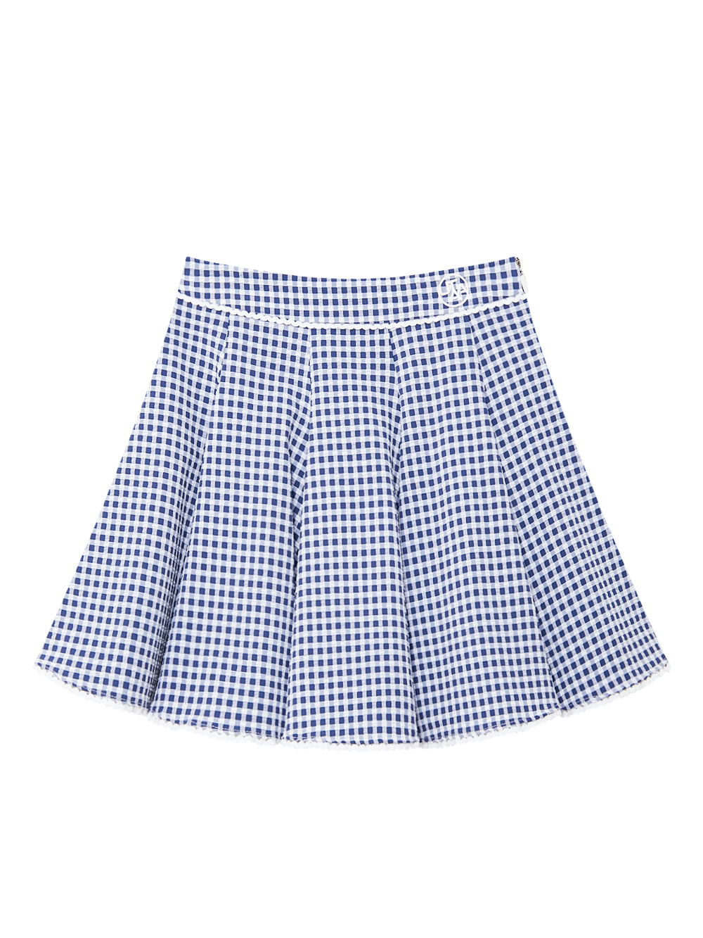 オーシャンチェックラッフルレースフレアスカート
