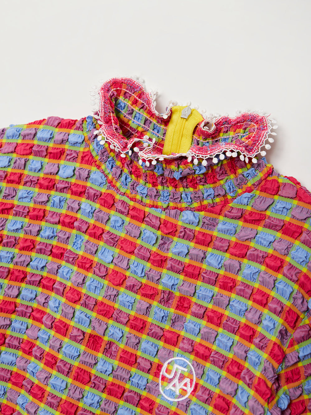 UTAA Fiestaドットレースチェックタートルネックシャツ : Women's