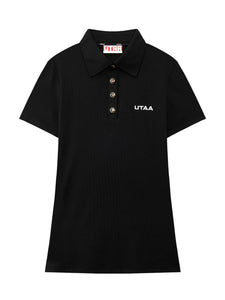 UTAA ゴールドDialLetteringPKTシャツ : Women's