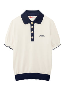 UTAA KashaカラーDropレースPKシャツ アイボリー : Women's