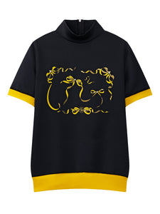 UTAA タイドリボンパンサーネオンタートルネックTee ブラック : Women's