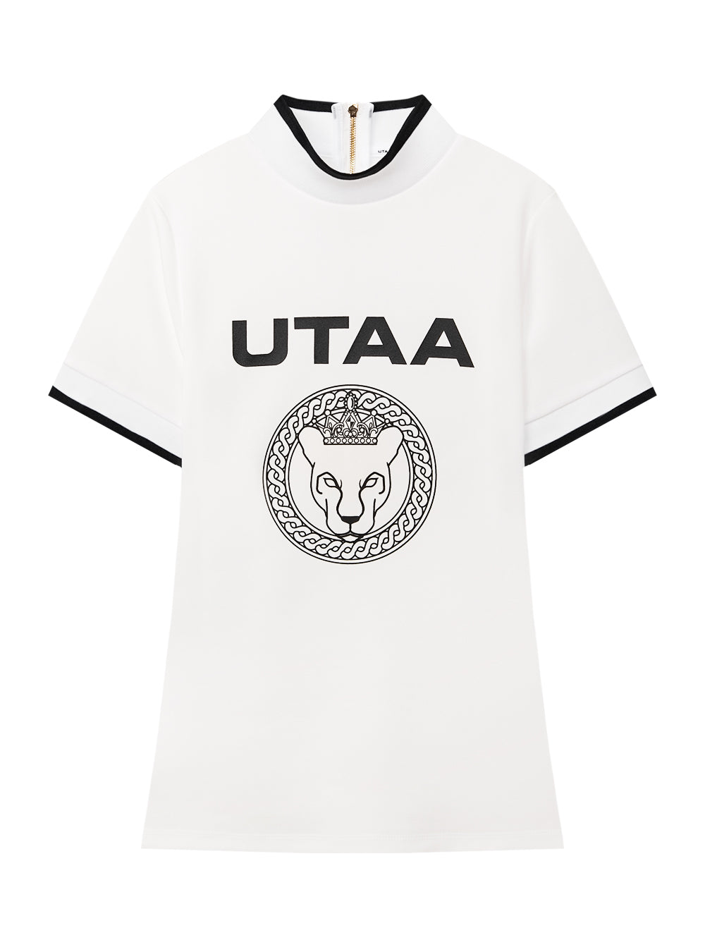 UTAA ハーフMoonリングパンサータートルネックティー ホワイト : Women's