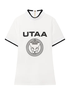 UTAA ハーフMoonリングパンサータートルネックティー ホワイト : Women's